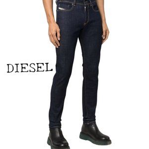 Diesel Sleenker Slim Skinny Jeans for Men Dark Blue Distressed Rustic Size 34/32